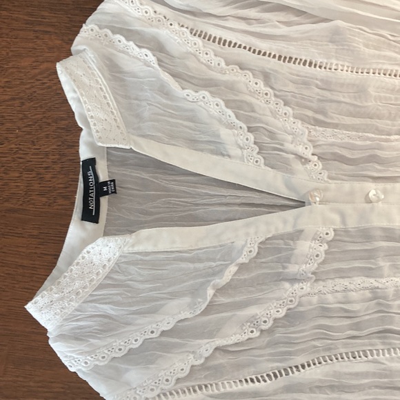 Women’s white crepe shirt - Picture 2 of 6